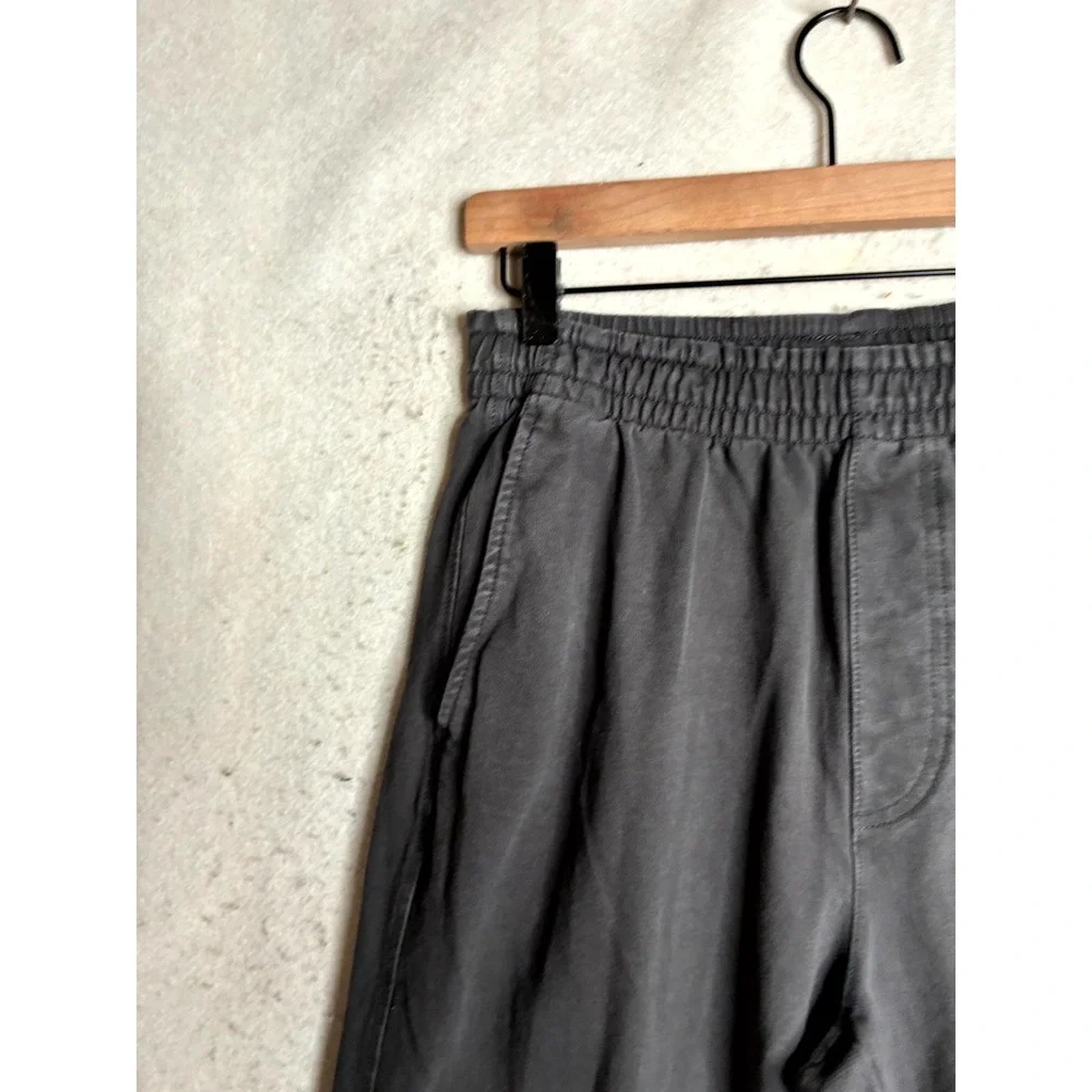 Uniqlo Washed Jersey Ankle Pants Mens S Charcoal Gray Cotton Stretch Drawstring